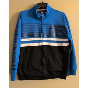 Ecko Unlimited Rare Jacket Men Sz XXL Blue Black Gym Track Coat Pockets Y2K EUC